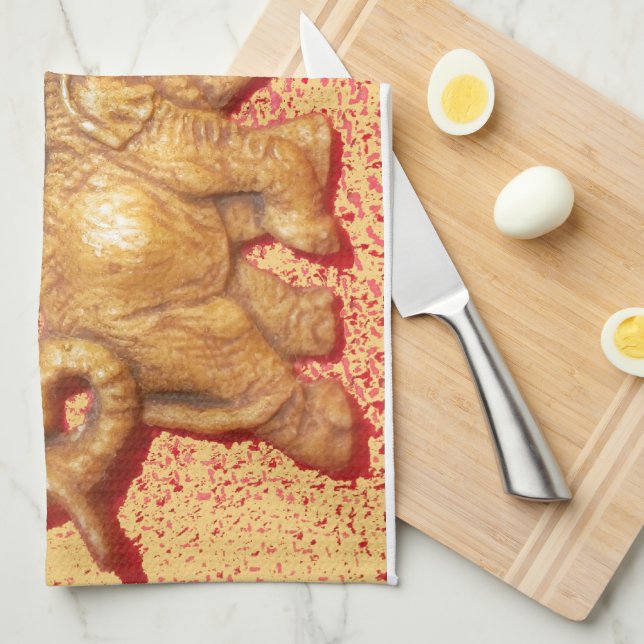 Kenya Beautiful animal safari elephants Kitchen Towel (Quarter Fold)