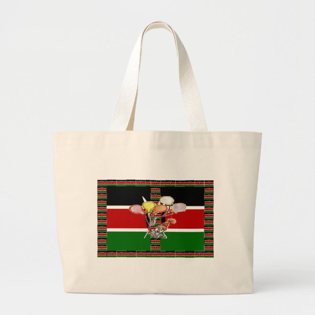 Kenya Birthday Large Tote Bag (Front)