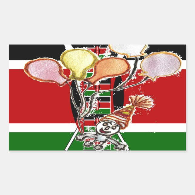 Kenya Birthday Rectangular Sticker (Front)