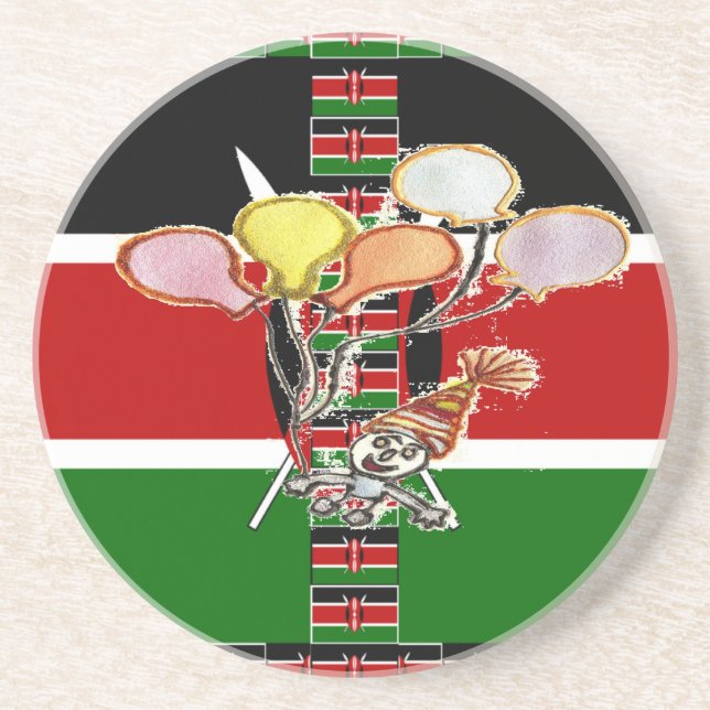 Kenya Birthday Sandstone Coaster (Front)