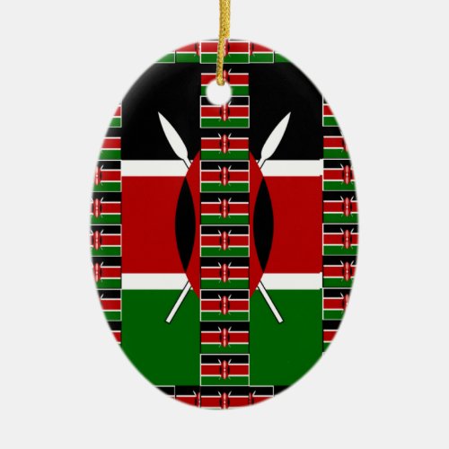 Kenya Black red green Ceramic Ornament