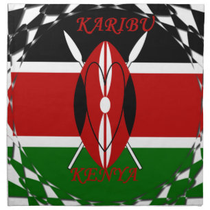  Kenya Black Red Green National Flag Colors Design Cloth Napkin
