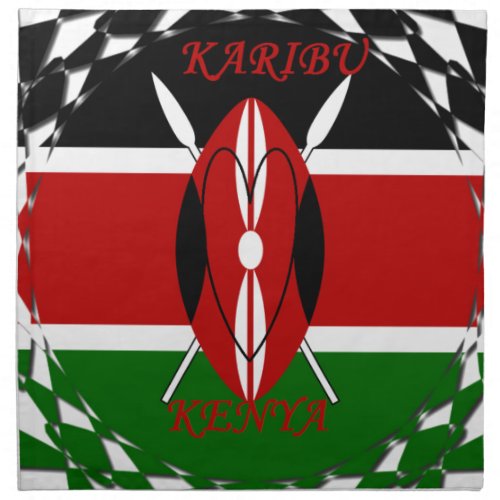  Kenya Black Red Green National Flag Colors Design Cloth Napkin