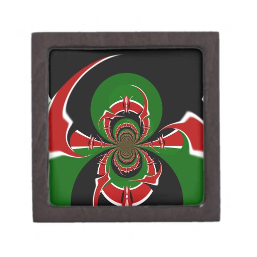 Kenya Black red green national flag colors design Gift Box