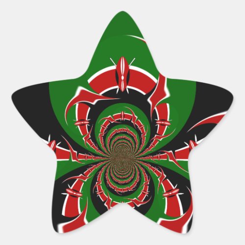 Kenya Black red green national flag colors design Star Sticker