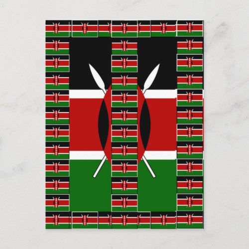 Kenya Black red green Postcard