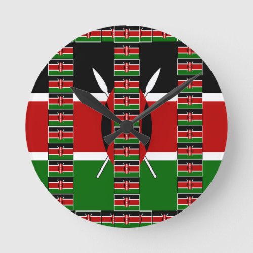 Kenya Black red green Round Clock