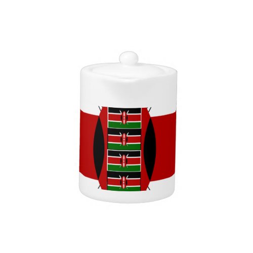 Kenya Black red green Teapot