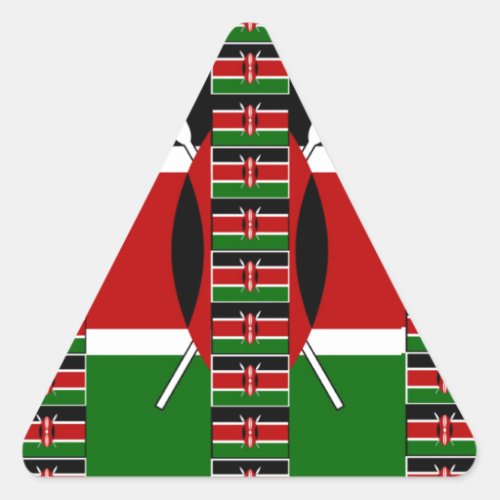 Kenya Black red green Triangle Sticker