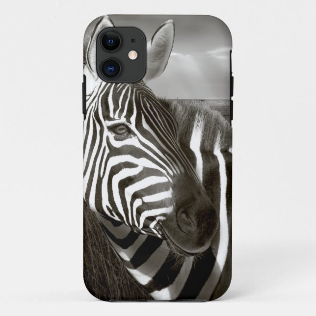 Kenya. Black & white of zebra and plain. Case-Mate iPhone Case (Back)