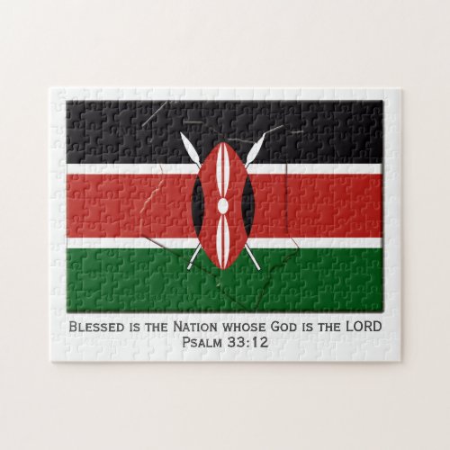 KENYA  Blessed Nation  KENYAN FLAG Jigsaw Puzzle