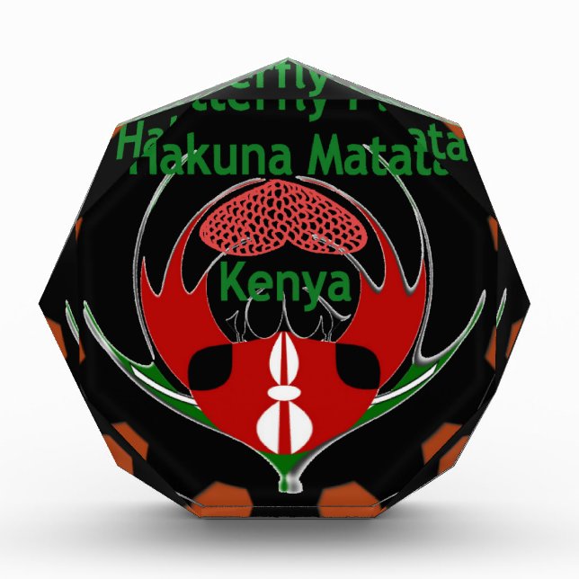 Kenya Butterfly Flag Art – Hakuna Matata Patriotic Award (Front)