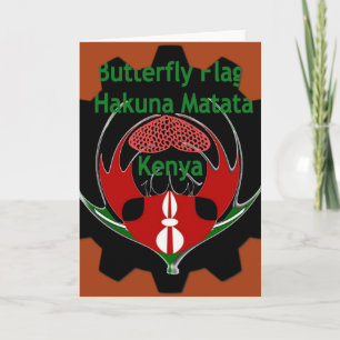 Kenya Butterfly Flag Art – Hakuna Matata Patriotic Card