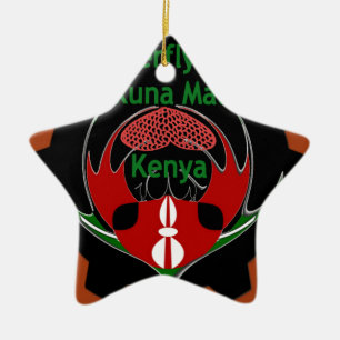 Kenya Butterfly Flag Art – Hakuna Matata Patriotic Ceramic Ornament
