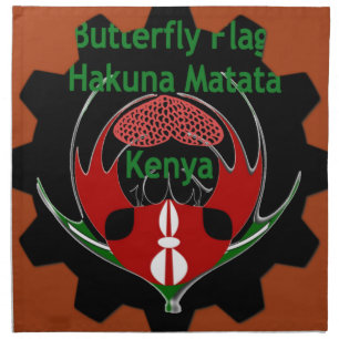 Kenya Butterfly Flag Art – Hakuna Matata Patriotic Cloth Napkin