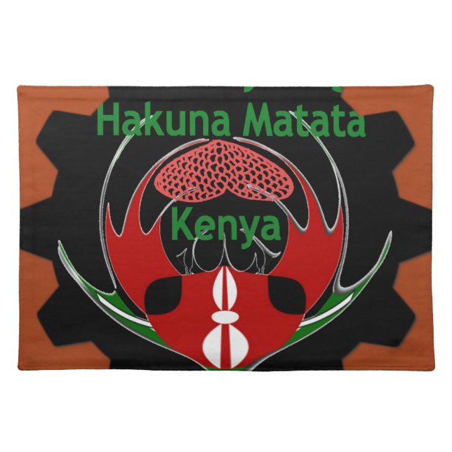 Kenya Butterfly Flag Art – Hakuna Matata Patriotic Cloth Placemat (Front)