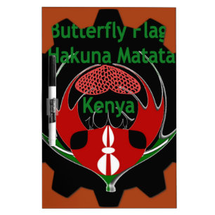 Kenya Butterfly Flag Art – Hakuna Matata Patriotic Dry-Erase Board