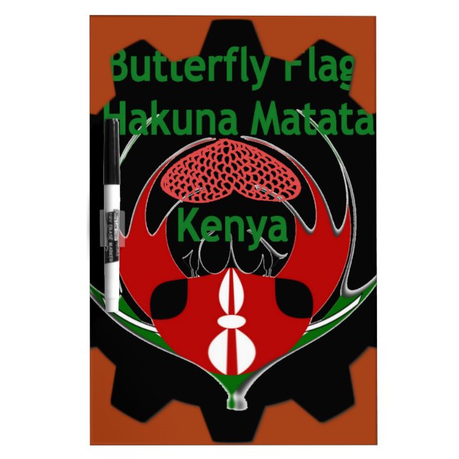 Kenya Butterfly Flag Art – Hakuna Matata Patriotic Dry-Erase Board (Front)