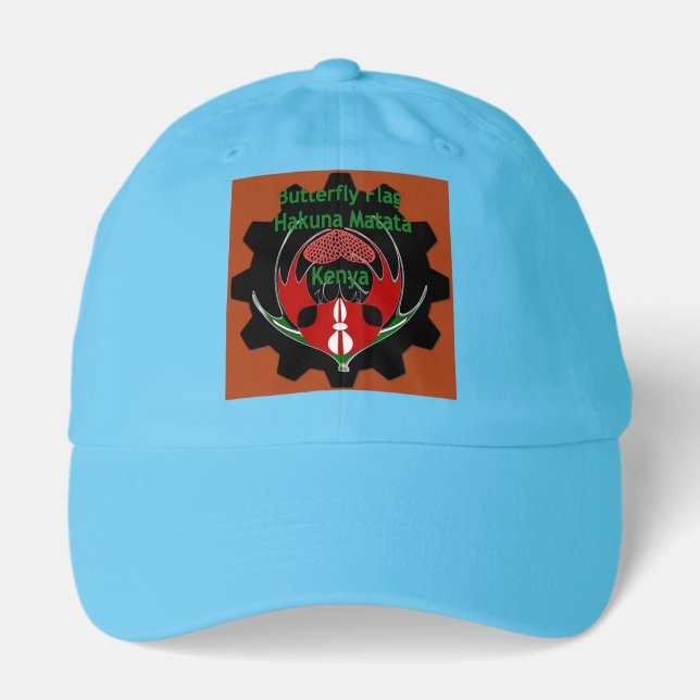 Kenya Butterfly Flag Art – Hakuna Matata Patriotic Hat (Front)