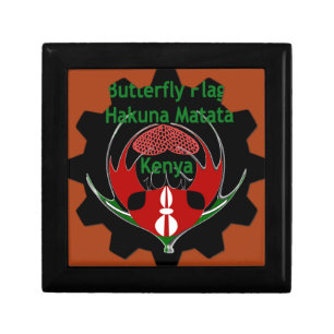 Kenya Butterfly Flag Art – Hakuna Matata Patriotic Keepsake Box