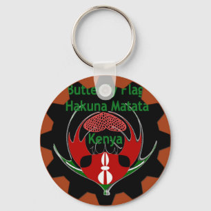 Kenya Butterfly Flag Art – Hakuna Matata Patriotic Keychain