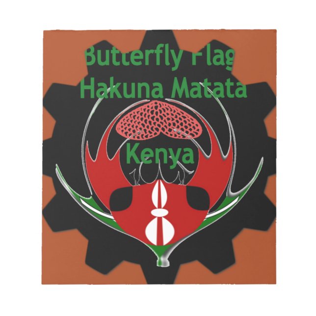 Kenya Butterfly Flag Art – Hakuna Matata Patriotic Notepad (Front)