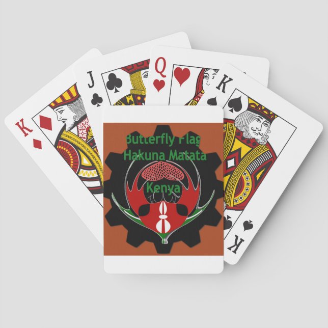 Kenya Butterfly Flag Art – Hakuna Matata Patriotic Poker Cards (Back)