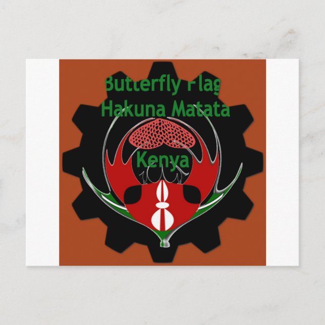 Kenya Butterfly Flag Art – Hakuna Matata Patriotic Postcard (Front)