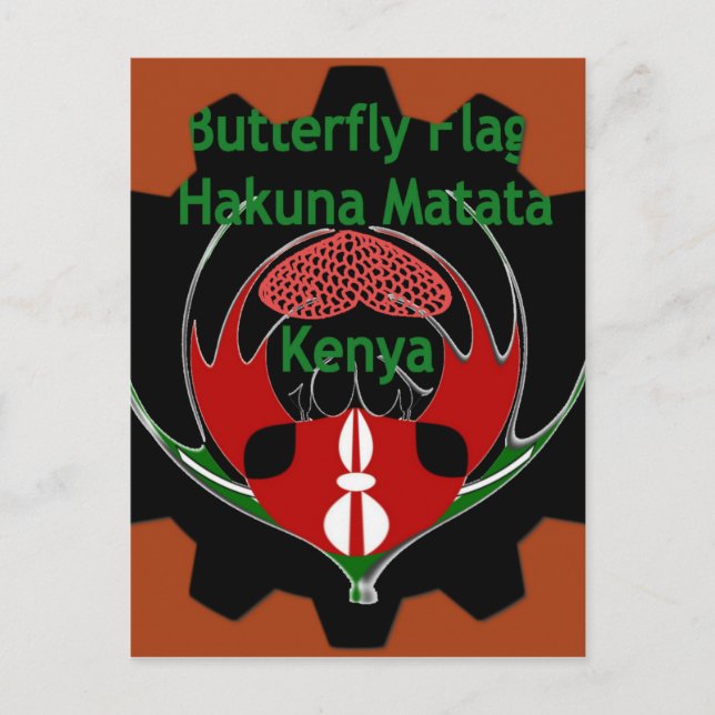 Kenya Butterfly Flag Art – Hakuna Matata Patriotic Postcard (Front)
