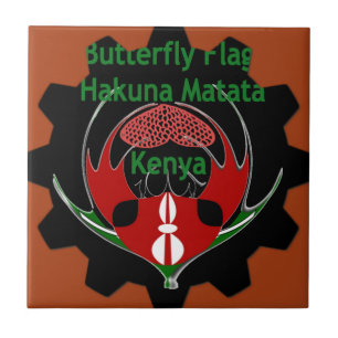 Kenya Butterfly Flag Art – Hakuna Matata Patriotic Tile