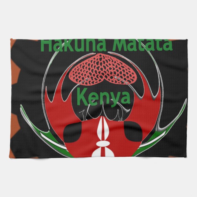 Kenya Butterfly Flag Art – Hakuna Matata Patriotic Towel (Horizontal)