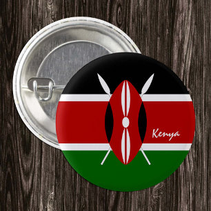 Kenya button, patriotic Kenyan Flag fashion Button