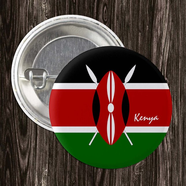 Kenya button, patriotic Kenyan Flag fashion Button (Creator Uploaded)
