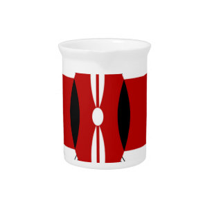 Kenya Celebration Colorful Flag Map Vector Artwork Beverage Pitcher