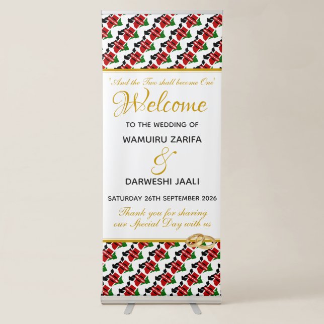 KENYA Christian Wedding Celebration Custom Retractable Banner (Front)