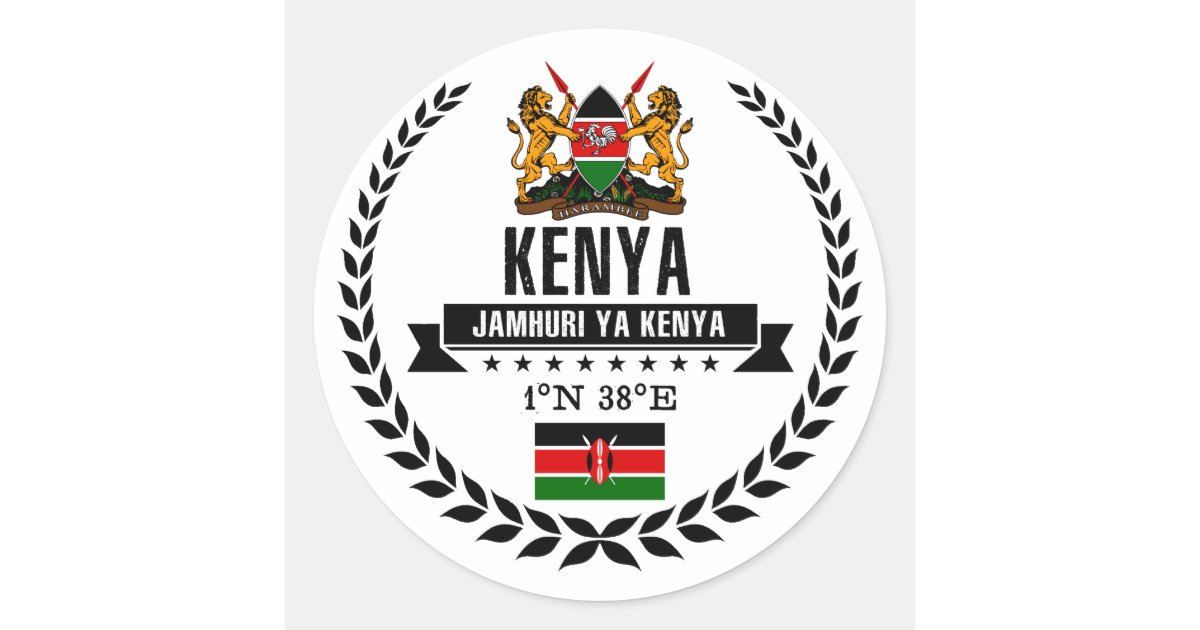 Kenya Classic Round Sticker | Zazzle