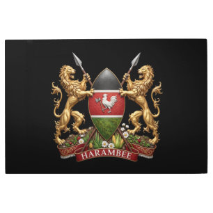 Kenya Coat arms symbol emblem country flag lion Metal Print