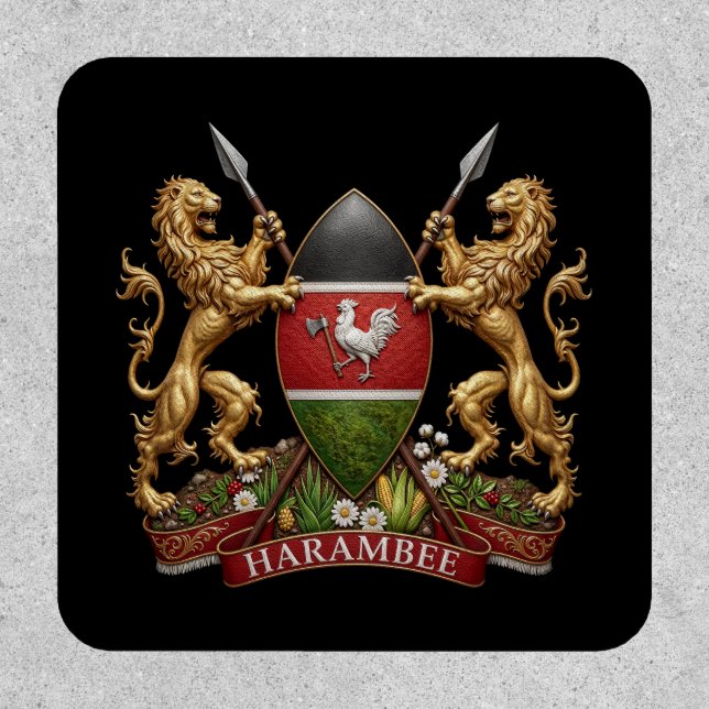 Kenya Coat arms symbol emblem country flag lion Patch (Front)
