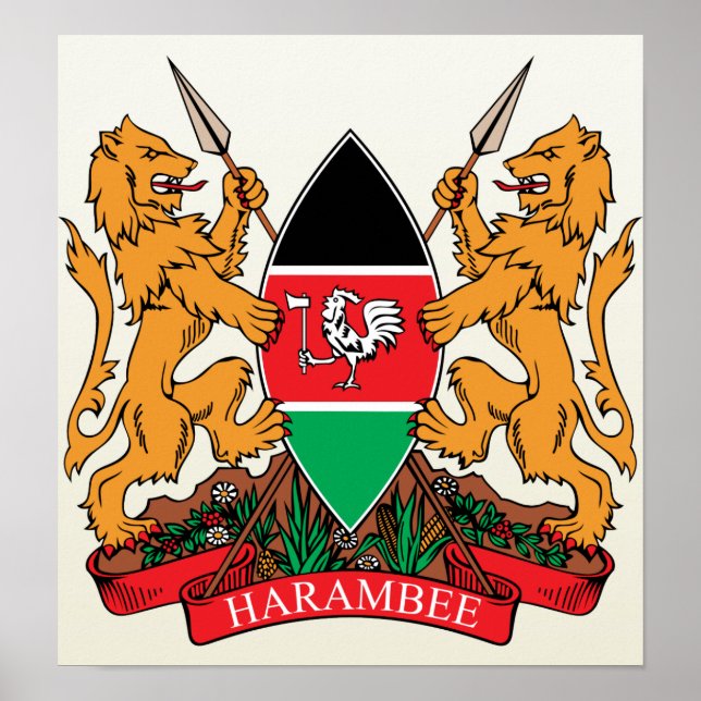 Kenya Coat of Arms detail Poster (Front)