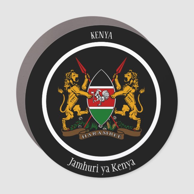 Kenya Coat of Arms Patriotic Car Magnet (Front)