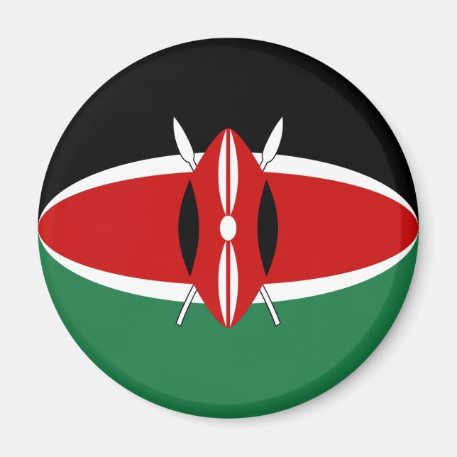 Kenya Fisheye Flag Magnet (Front)