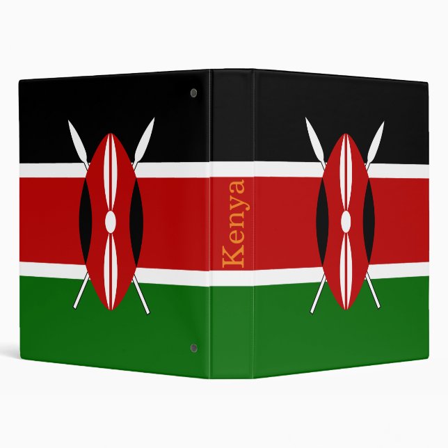 Kenya Flag 3 Ring Binder (Background)