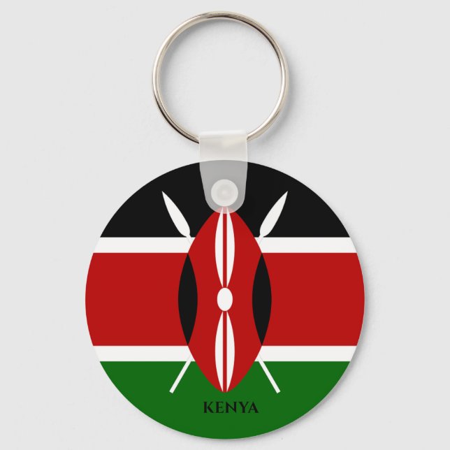 Kenya Flag , Africa Keychain (Front)