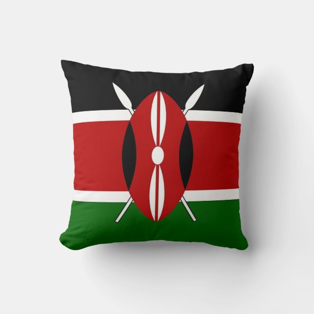Kenya Flag American MoJo Pillow (Front)