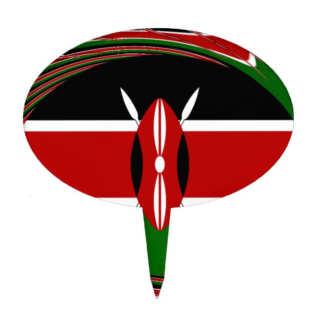 Kenya Flag Art – Patriotic & Modern Design Cake Topper (Front)