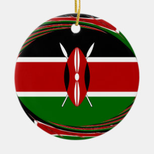 Kenya Flag Art – Patriotic & Modern Design Ceramic Ornament