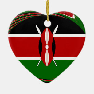 Kenya Flag Art – Patriotic & Modern Design Ceramic Ornament
