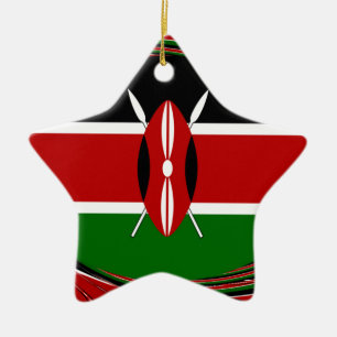 Kenya Flag Art – Patriotic & Modern Design Ceramic Ornament