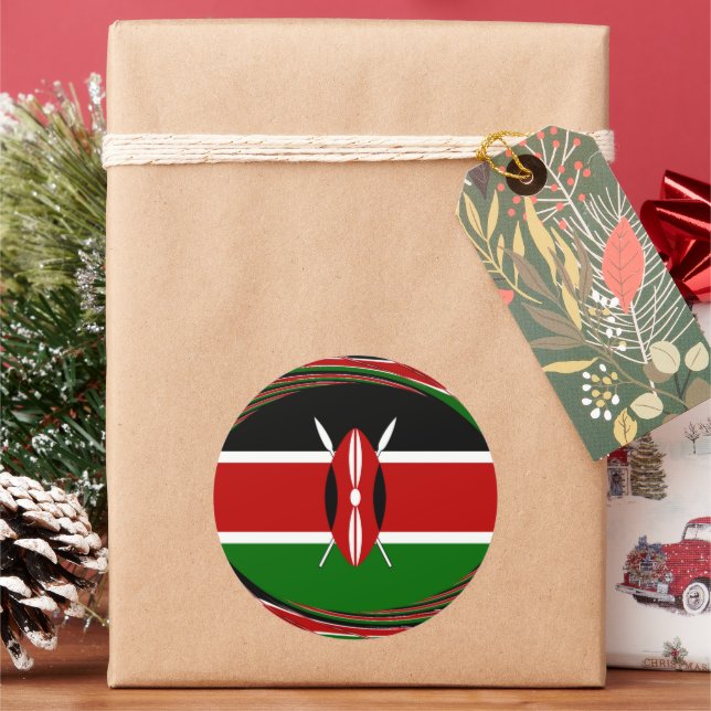 Kenya Flag Art – Patriotic & Modern Design Classic Round Sticker (Holiday)