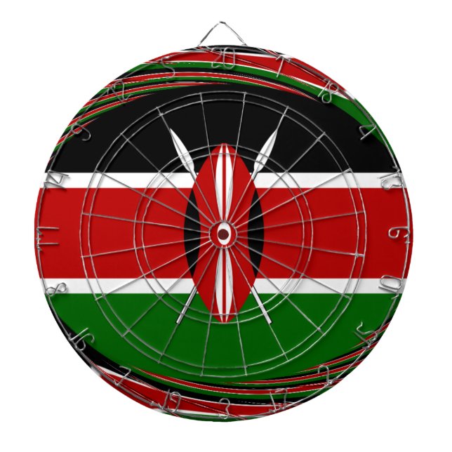 Kenya Flag Art – Patriotic & Modern Design Dart Board (Front)